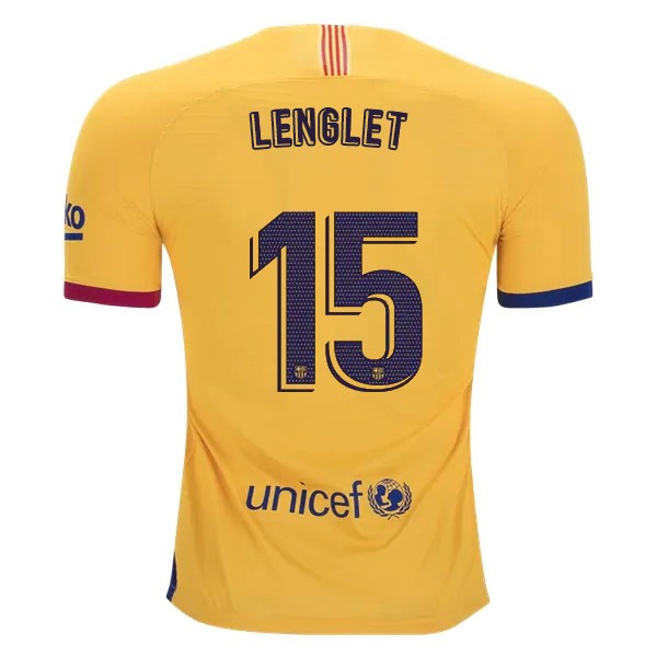 Trikot Barcelona NO.15 Lenglet Auswarts 2019-20 Gelb Fussballtrikots Günstig